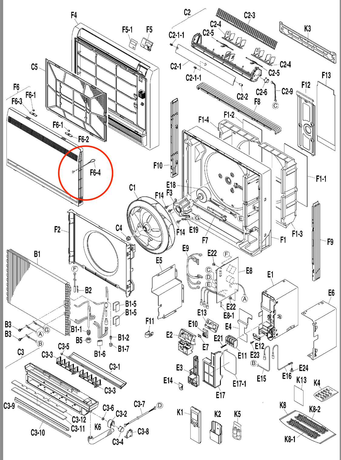 Daikin Aircon Indoor Unit String F6-4 FVXS35RV1A / FVXS45RV1A