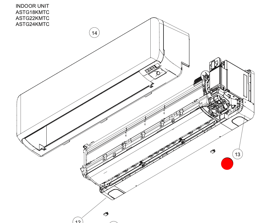 Fujitsu Indoor Unit RH Lower Cover Panel – 9323342002