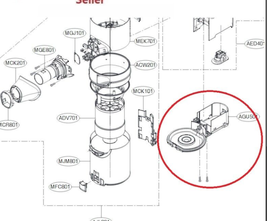 LG Vacuum Dust Container Bottom Plate AGU75652505