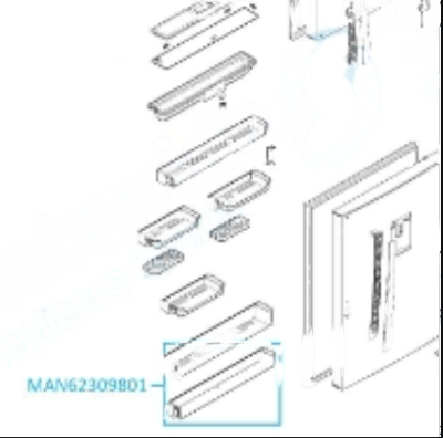 Fridge Door Bottle Shelf for LG MAN62309801
