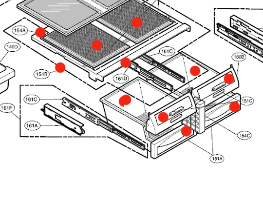 LG Fridge Draw Bin and Cover No