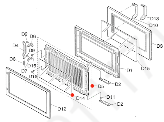 Panasonic Microwave Middle Glass NE1057 NE1257 NE1257A
