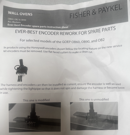 Fisher & Paykel Elba Harness and Switch