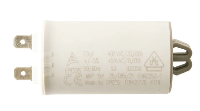 Fisher & Paykel Elba Dryer Capacitor 7UF Micro-Farad, Motor Capacitor 427906P, 427906
