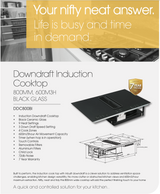 Parmco DDC800BI 800mm Black Induction Downdraft Cooktop