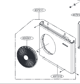 LG Air Conditioner Heat Pump Outdoor Unit Panel Cover Assembly