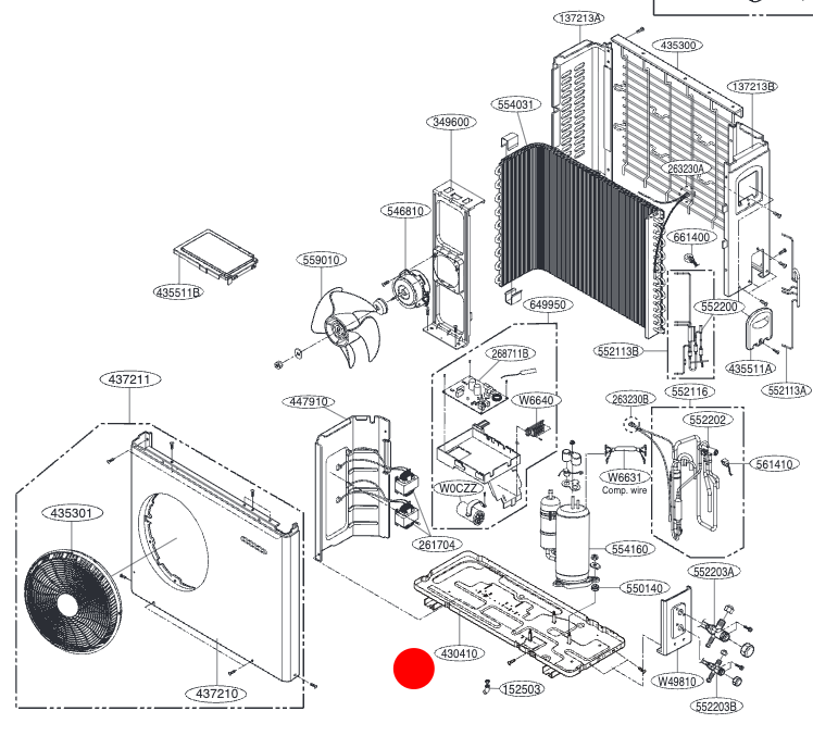 LG Air Conditioner Heat Pump Outdoor Unit Bottom Panel  Assembly