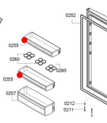Bosch Siemense Fridge Door Middle Shelf Or Top Shelf Deep 122mm/ Height 53mm /Length 473mm