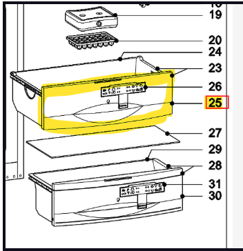 Miele Freezer Fascia Panel Top Department – KFN14842 SD