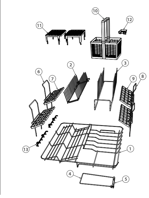 Fisher & Paykel Dishwasher Left Side Rack Clip Number 2 on Diagram (CROCK INS FOLDDOWN 608)