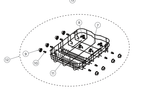 Haier Dishwasher Lower Basket Assembly - HDW10F1S1 HA AA 61619-A
