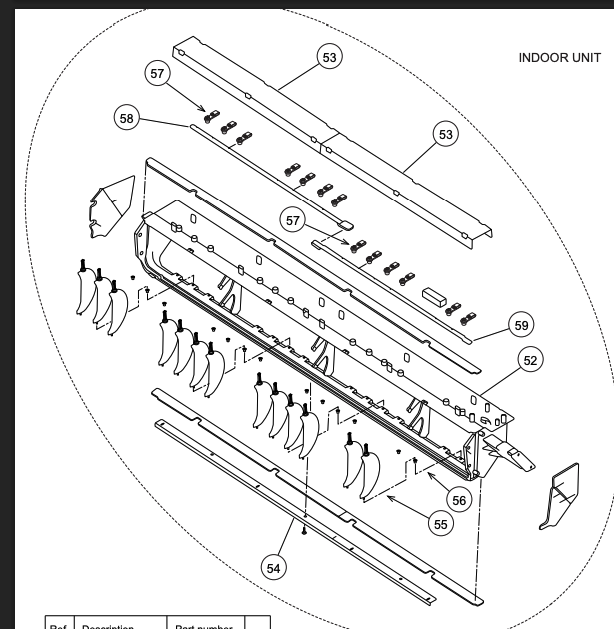 Fujitsu Air Conditioner Heat Pump Indoor Louver Kit FLAP BASE ABTG24LVTC