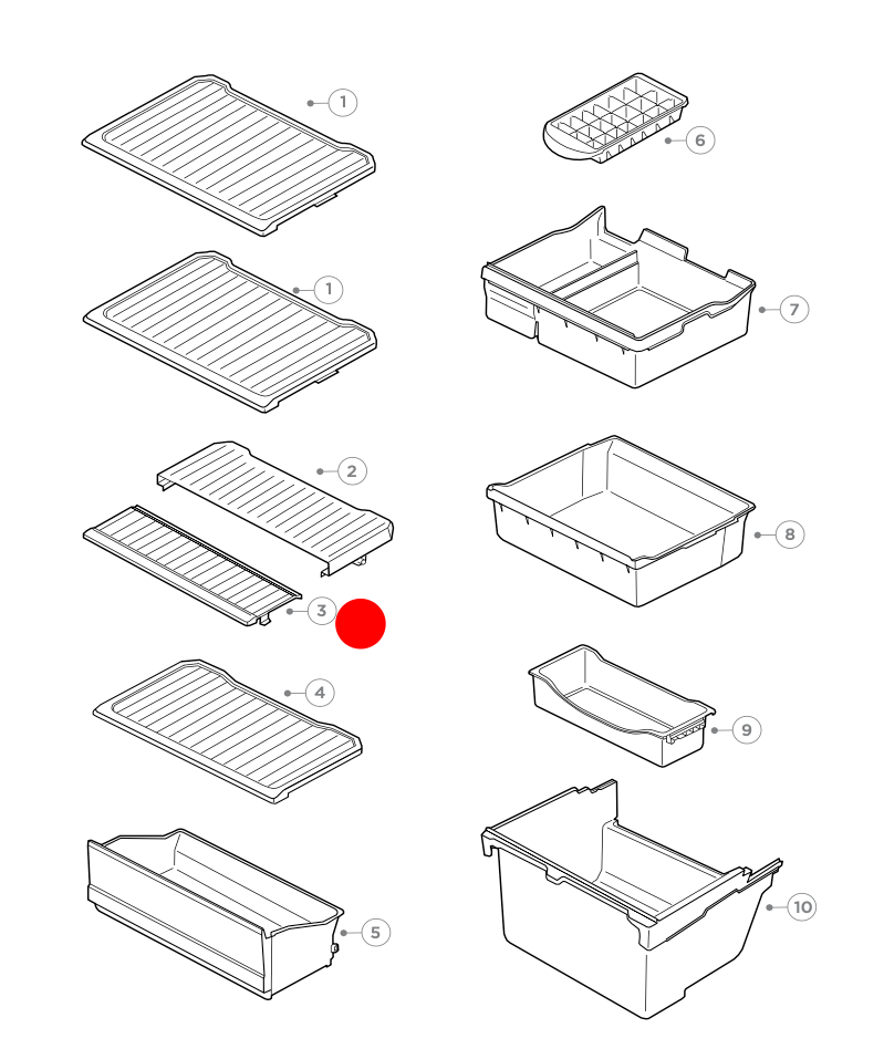 Haier Refrigerator Half Shelf, 3rd Shelf from Top (Tray Shelf) – HRF360BDG