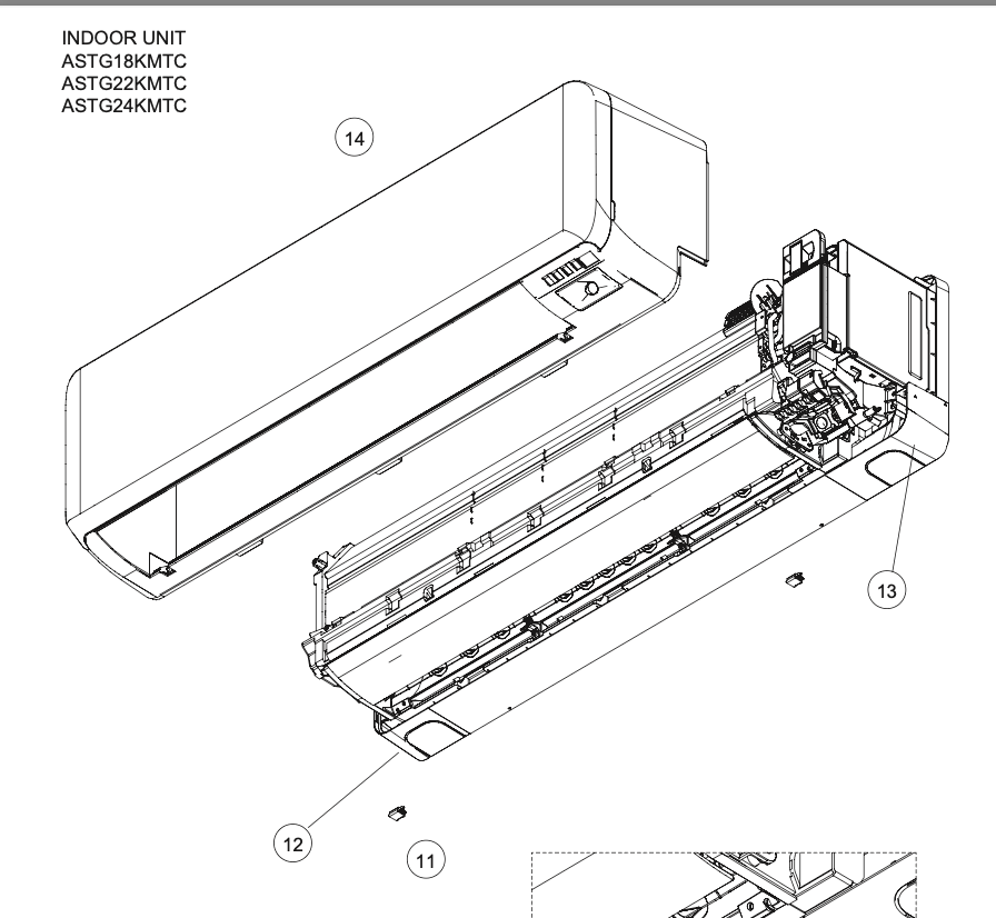 Fujitsu Air Conditioner & Heat Pump Front Cover Intake Grille ASTG18KMTC ASTG22KMTC ASTG24KMTC