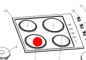 Robinhood Everdure Cooktop Switch Front Left Large Element Regulator HEAC604SKSS TL-02
