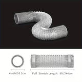 Universal Cloth Dryer Duct Hose 102mm Outlet 2400mm Length Aluminium including 2 Clips