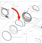 Samsung Washing Machine Dryer Door Gasket DV90H8000HW/SA