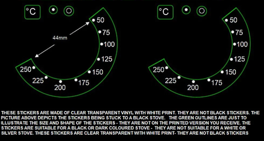 Oven Control Panel Decal Sticker White Symbols