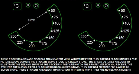 Oven Control Panel Decal Sticker White Symbols