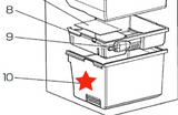 Mitsubishi Freezer Bin Draw MR-CX370EJL-ST-A1 MR-CX402EJ