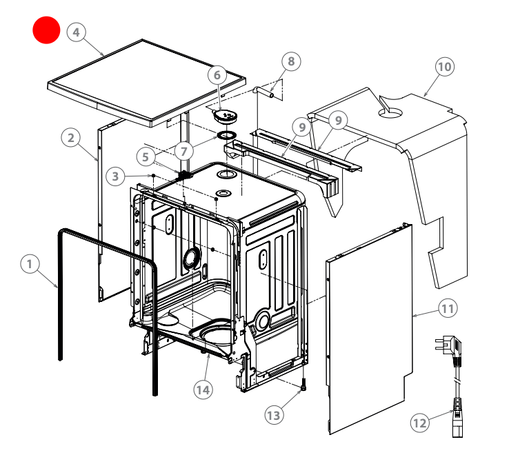 Fisher & Paykel Dishwasher Top Assy Complete Silver