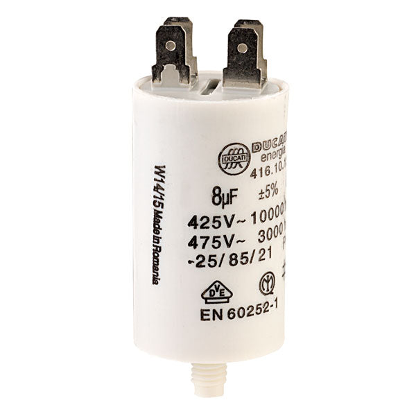 Westinghouse Simpson Electrolux F&P Elba Dryer Capacitor 8UF, Pvc Case 400VAC- 450VAC 8UF