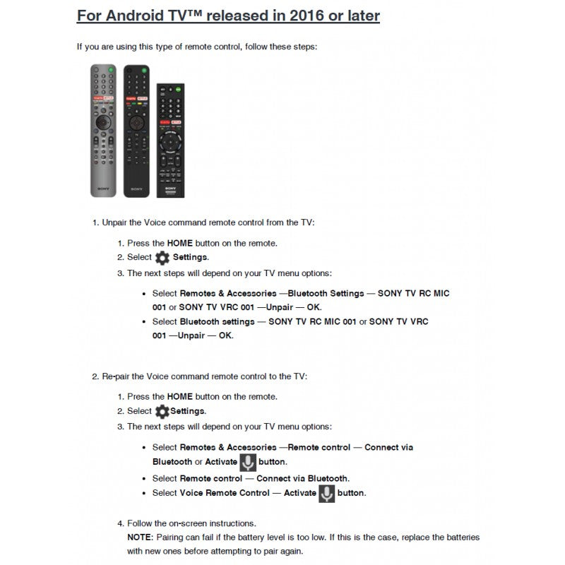 Sony Television Remote Control Genuine Part RMF-TX300A